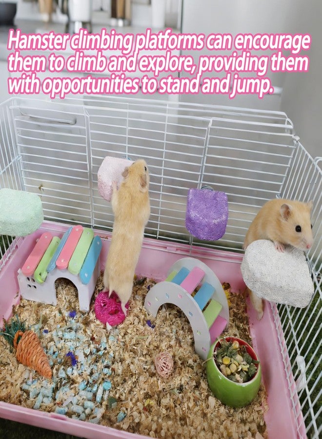 kathson 4PCS Hamster Climbing Ledge Platform, Hamster Lava Ledge, Pet Chewing GrindingToys Chinchillas Lava Block Toys Small Animals Cage Accessories for Guinea Pig, Squirrel, Gerbil, Bird - Image 2